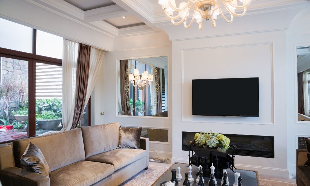 Family Room and TV on the wall